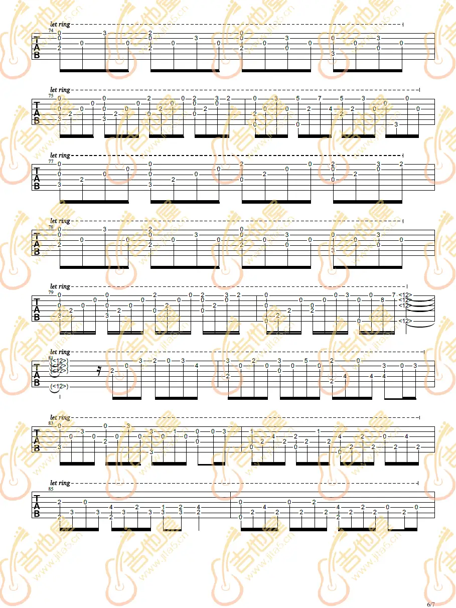 花之舞指弹吉他谱6