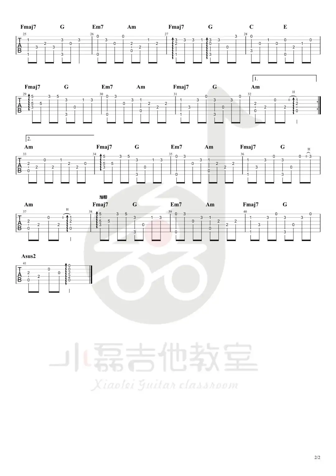 胡广生指弹吉他谱2-任素汐