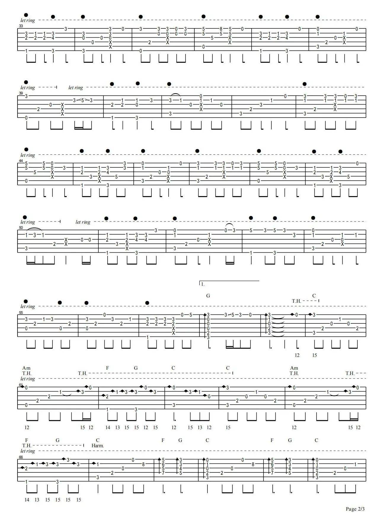 成都指弹吉他谱2-赵雷