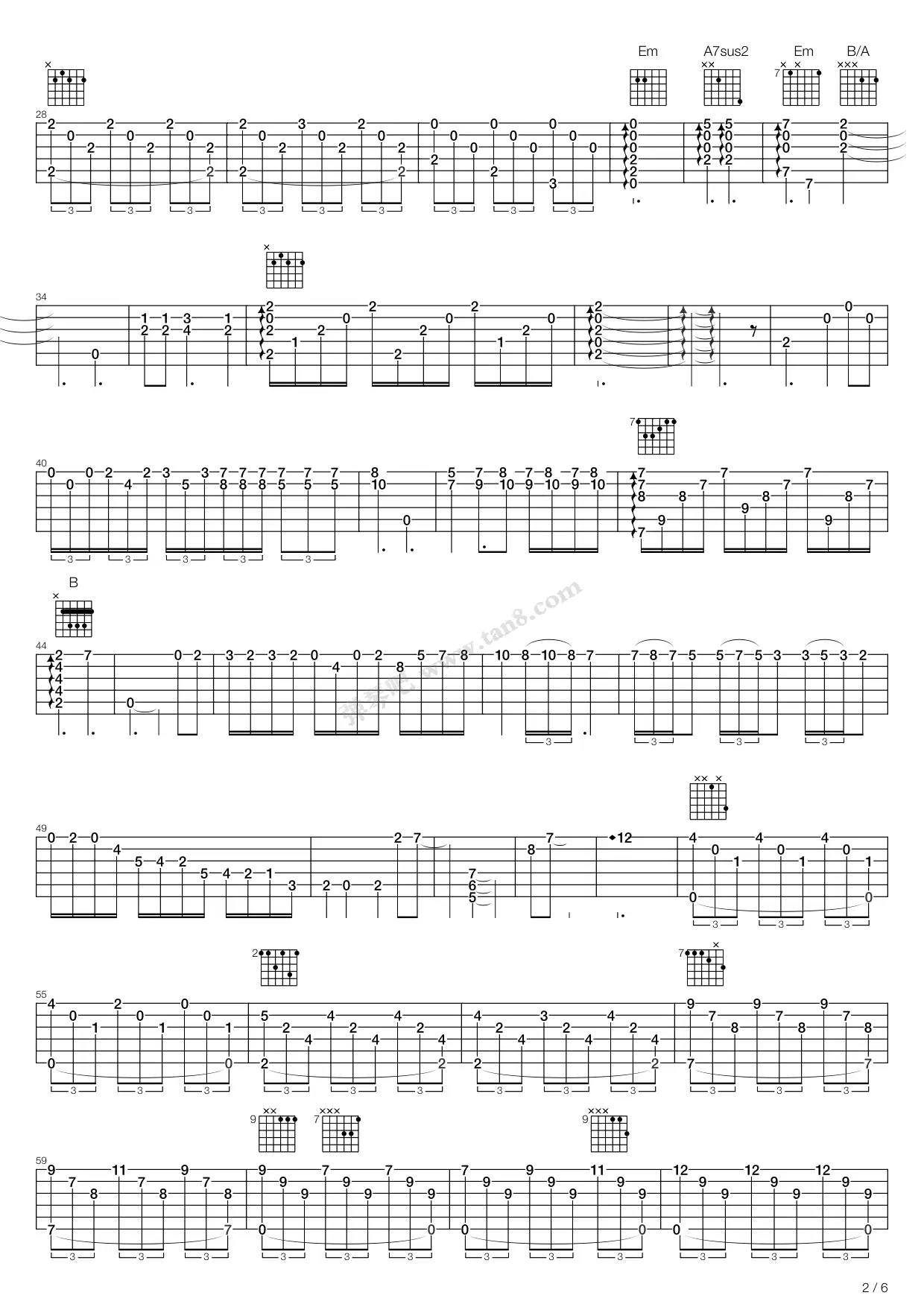 爱的罗曼史指弹吉他谱2-叶佩斯