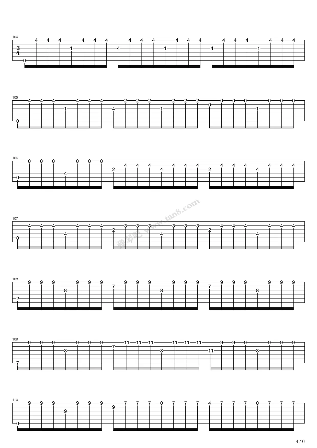 爱的罗曼史指弹吉他谱4-叶佩斯